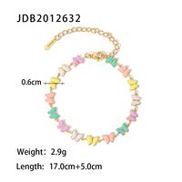 Fashion Butterfly Stainless Steel Gold Plated Bracelets Necklace sku image 1