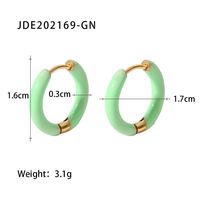 Fashion Solid Color Stainless Steel Earrings Enamel Gold Plated Stainless Steel Earrings sku image 2