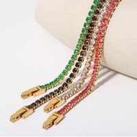 Fashion Solid Color Stainless Steel Bracelets Gold Plated Inlay Zircon Stainless Steel Bracelets main image 2