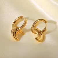 Fashion Moon Stainless Steel Earrings Gold Plated Stainless Steel Earrings main image 3