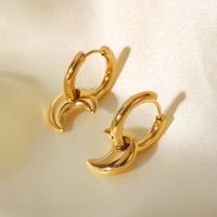 Fashion Moon Stainless Steel Earrings Gold Plated Stainless Steel Earrings main image 2