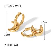 Fashion Moon Stainless Steel Earrings Gold Plated Stainless Steel Earrings sku image 1