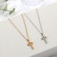 Simple Style Cross Titanium Steel Necklace Splicing Stainless Steel Necklaces main image 1