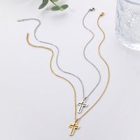 Simple Style Cross Titanium Steel Necklace Splicing Stainless Steel Necklaces main image 2