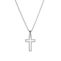 Einfacher Stil Kreuzen Titan Stahl Halskette Spleißen Edelstahl Halsketten sku image 1