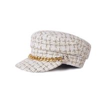 Women's Fashion Lattice Chain Curved Eaves Beret Hat main image 5