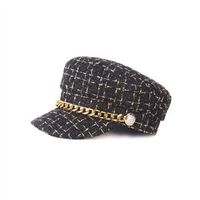 Women's Fashion Lattice Chain Curved Eaves Beret Hat main image 4