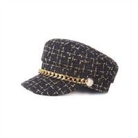 Women's Fashion Lattice Chain Curved Eaves Beret Hat sku image 2