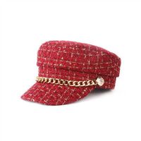 Women's Fashion Lattice Chain Curved Eaves Beret Hat sku image 1