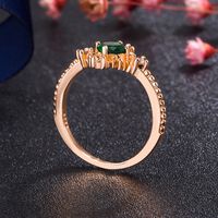 Fashion Snowflake Copper Rings Inlay Artificial Crystal Copper Rings main image 4