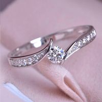 Simple Style Geometric Copper Rings Plating Inlay Zircon Copper Rings sku image 2