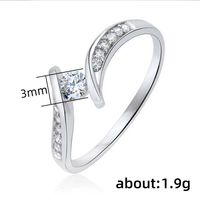 Simple Style Geometric Copper Rings Plating Inlay Zircon Copper Rings main image 3