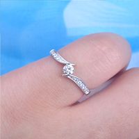 Simple Style Geometric Copper Rings Plating Inlay Zircon Copper Rings main image 2