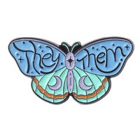 Retro Letter Butterfly Alloy Enamel Brooches sku image 1