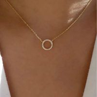 Fashion Circle Copper Necklace Inlay Zircon Copper Necklaces main image 2