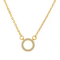 Fashion Circle Copper Necklace Inlay Zircon Copper Necklaces sku image 1