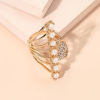 Fashion Wings Alloy Inlay Artificial Pearls Rhinestone Rings main image 2