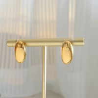 Simple Style Oval Titanium Steel Ear Studs Stainless Steel Earrings main image 3