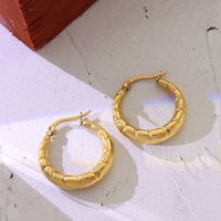 Simple Style Solid Color Titanium Steel Earrings Plating Stainless Steel Earrings main image 5