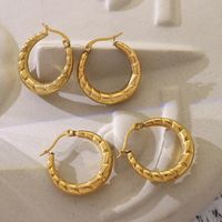 Simple Style Solid Color Titanium Steel Earrings Plating Stainless Steel Earrings main image 6