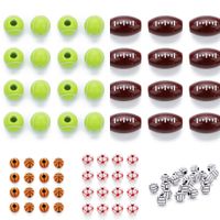 Sports Basketball Football Arylic Plating Jewelry Accessories 50 Pieces main image 1