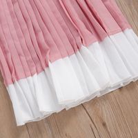 Preppy Style Color Block Cotton Polyester Pleated Pleated Skirt Knee-length Baby Clothes main image 3