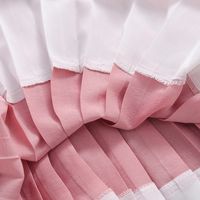 Preppy Style Color Block Cotton Polyester Pleated Pleated Skirt Knee-length Baby Clothes main image 6