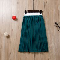 Preppy Style Color Block Cotton Polyester Pleated Pleated Skirt Knee-length Baby Clothes main image 8