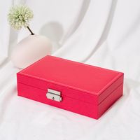 Basic Solid Color Pu Leather Metal Jewelry Boxes sku image 5