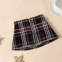 Fashion Plaid Cotton Polyester Zipper Skirt Above Knee Baby Clothes main image 1