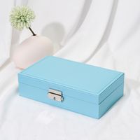 Basic Solid Color Pu Leather Metal Jewelry Boxes sku image 4