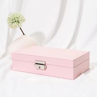 Basic Solid Color Pu Leather Metal Jewelry Boxes sku image 3