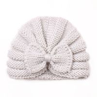 Children Unisex Fashion Solid Color Bow Knot Knitted Wool Cap sku image 12