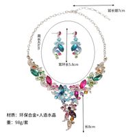 Glam Fashion Flower Artificial Crystal Alloy Inlaid Crystal Artificial Rhinestones Earrings Necklace Jewelry Set main image 4