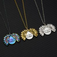 Fashion Sunflower Alloy Plating Flower Metal Necklace main image 5