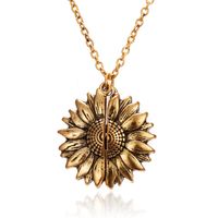 Fashion Sunflower Alloy Plating Flower Metal Necklace main image 4