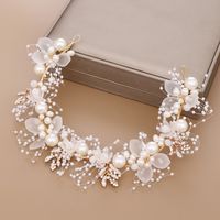 Retro Fashion Flower Alloy Inlay Artificial Crystal Artificial Pearl Hair Band main image 5