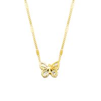 Retro Butterfly Titanium Steel Necklace Plating Zircon Stainless Steel Necklaces main image 2