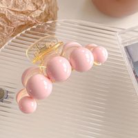 Sweet Geometric Imitation Pearl Resin Hair Claws main image 2