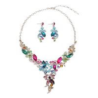 Glam Fashion Flower Artificial Crystal Alloy Inlaid Crystal Artificial Rhinestones Earrings Necklace Jewelry Set main image 2