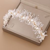 Retro Fashion Flower Alloy Inlay Artificial Crystal Artificial Pearl Hair Band main image 3