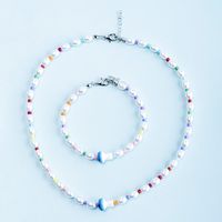 Cute Heart Shape Plastic Glass Bracelets Necklace sku image 2