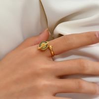 Simple Style Daisy Copper Open Ring Gold Plated Zircon Copper Rings 1 Piece main image 9