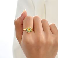 Simple Style Daisy Copper Open Ring Gold Plated Zircon Copper Rings 1 Piece main image 8