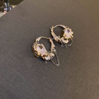 Simple Style Irregular Copper Drop Earrings Inlay Zircon Copper Earrings 1 Pair main image 4