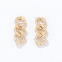 Style Vintage Géométrique Placage Incruster Le Cuivre Zircon Boucles D'oreilles sku image 2