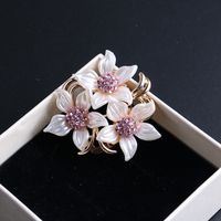 French Style Flower Alloy Plating Inlay Artificial Rhinestones Brooches 1 Piece main image 2