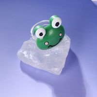 Cartoon Style Frog Plastic Resin Rings 1 Piece sku image 1