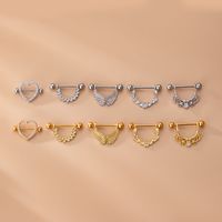 Fashion Heart Shape Wings Stainless Steel Plating Zircon Adhesive Nail main image 4