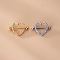 Fashion Heart Shape Wings Stainless Steel Plating Zircon Adhesive Nail main image 3